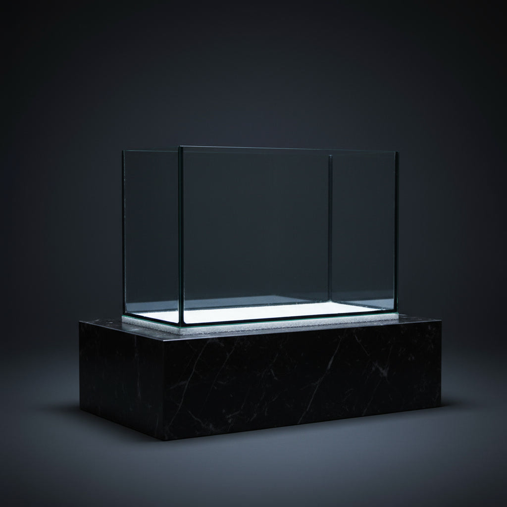 🐠 Black Diamond 18" Narrow Polished Tank (460 x 225 x 305mm) – Black Silicone Series